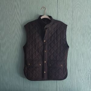 Barbour Quilted Vest In Dark Olive Green Size Large